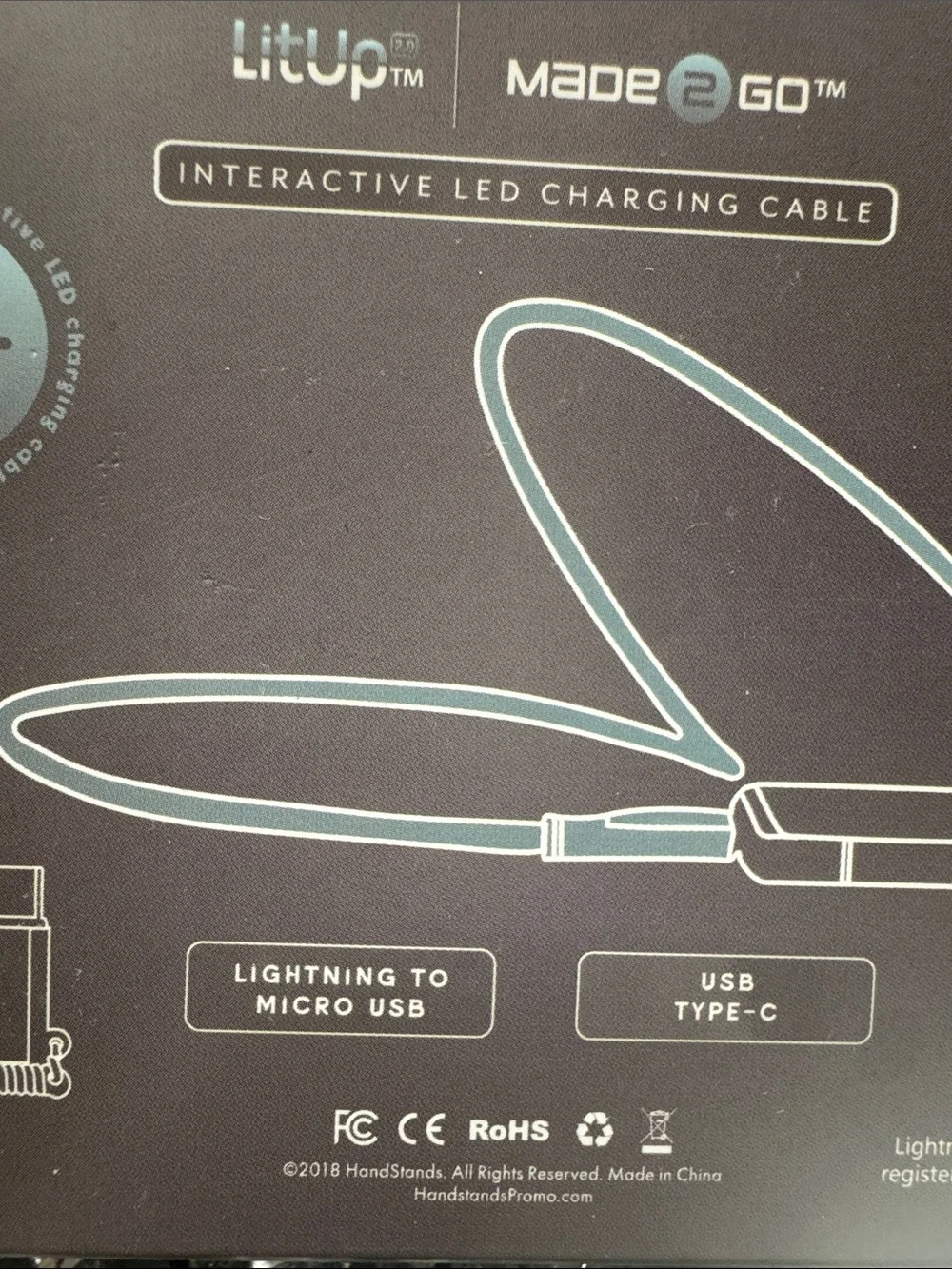 Interactive LED Charging Cable - Black